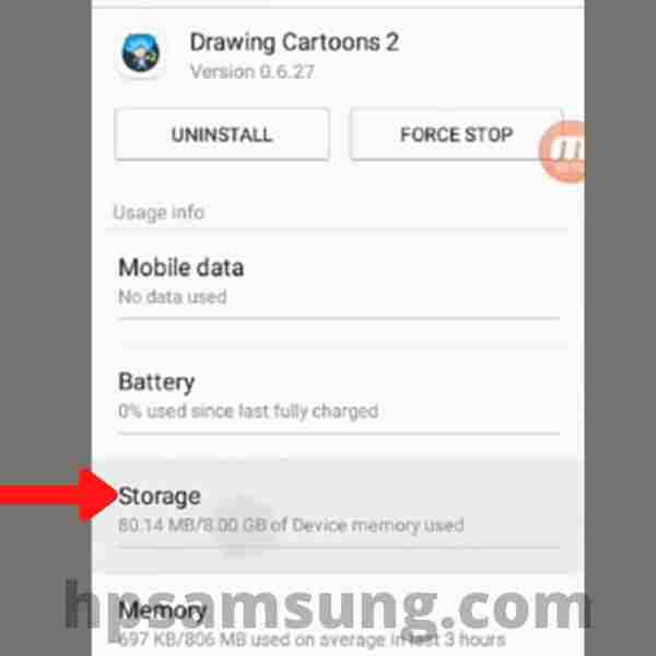 klik pada menu penyimpanan