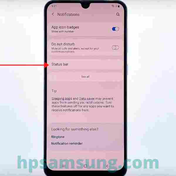 mengatur bilah status pada samsung a50