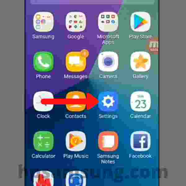 buka pengaturan pada j2 prime
