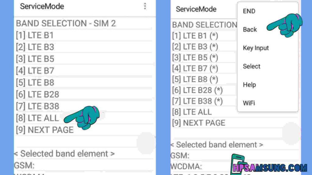 pilih lte all pada menu