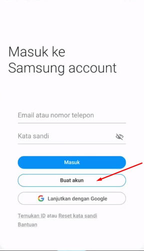 baut baru akun samsung